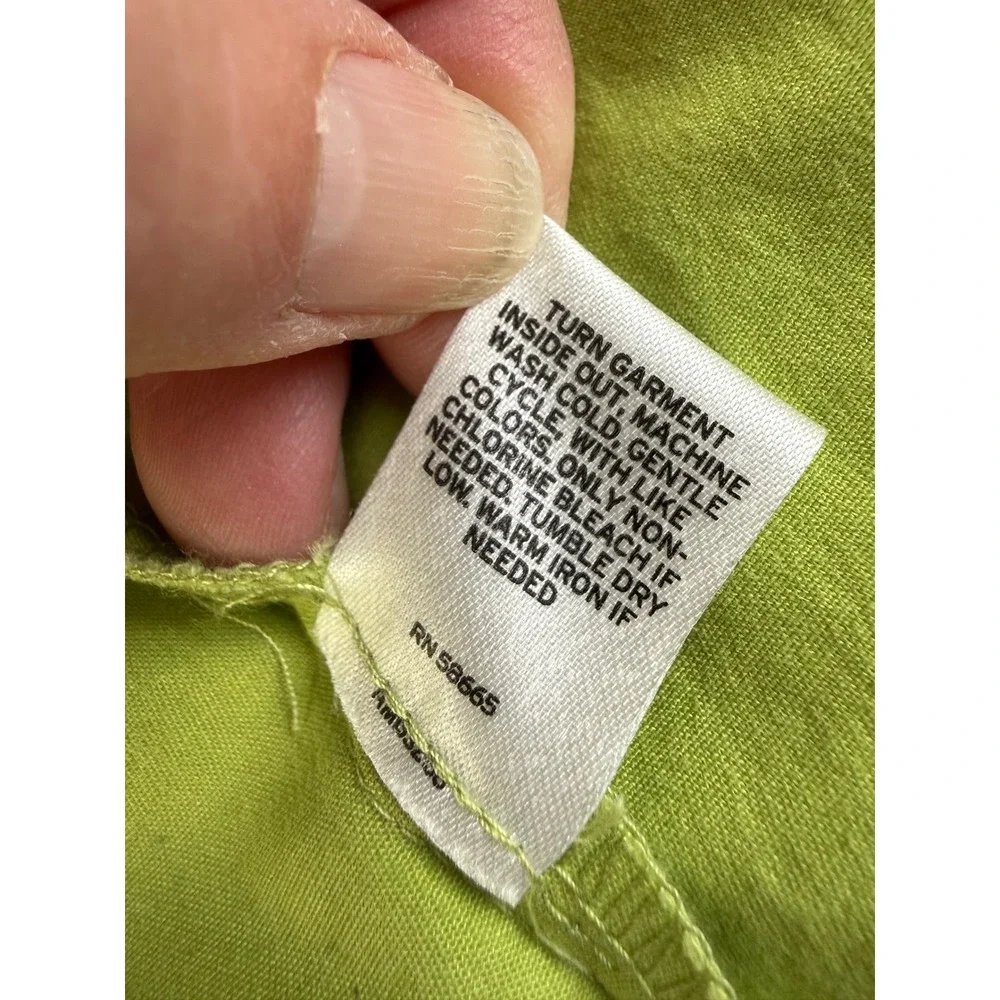 Minimalist Utility Jacket Lime Green Button Up‎ Size S Amber Sun